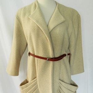 Loeffler Randall Draped Pocket Belted Camel Coat 6